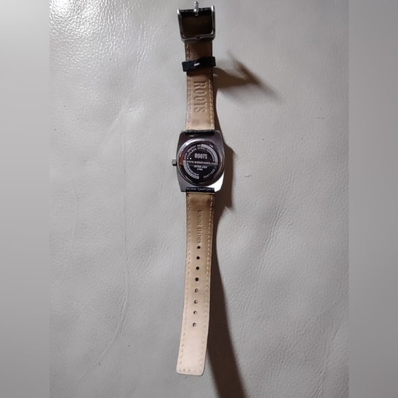 Roots Watch, Black Leather, Nickel Allergy Free, Water Resistant - Picture 2 of 8